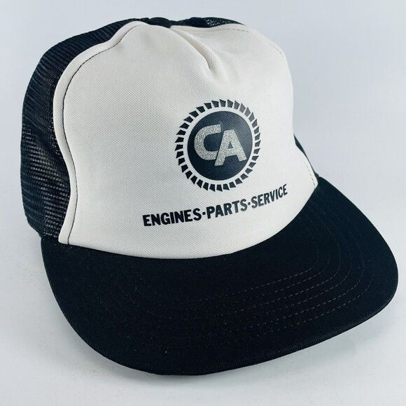 CA Engines Parts Service Mesh Snapback Trucker Hat VTG Cap PRO Fit USA Made - Picture 1 of 12
